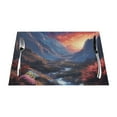 Abstract mountain art mat, heatresistant dining table mat, washable