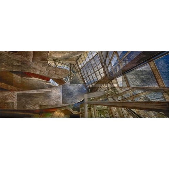 Abstract of Architectural Expression Structural Design Texture Overlay - Edmonton Alberta Canada Poster Print by Ron Harris - 44 x 18 - Large