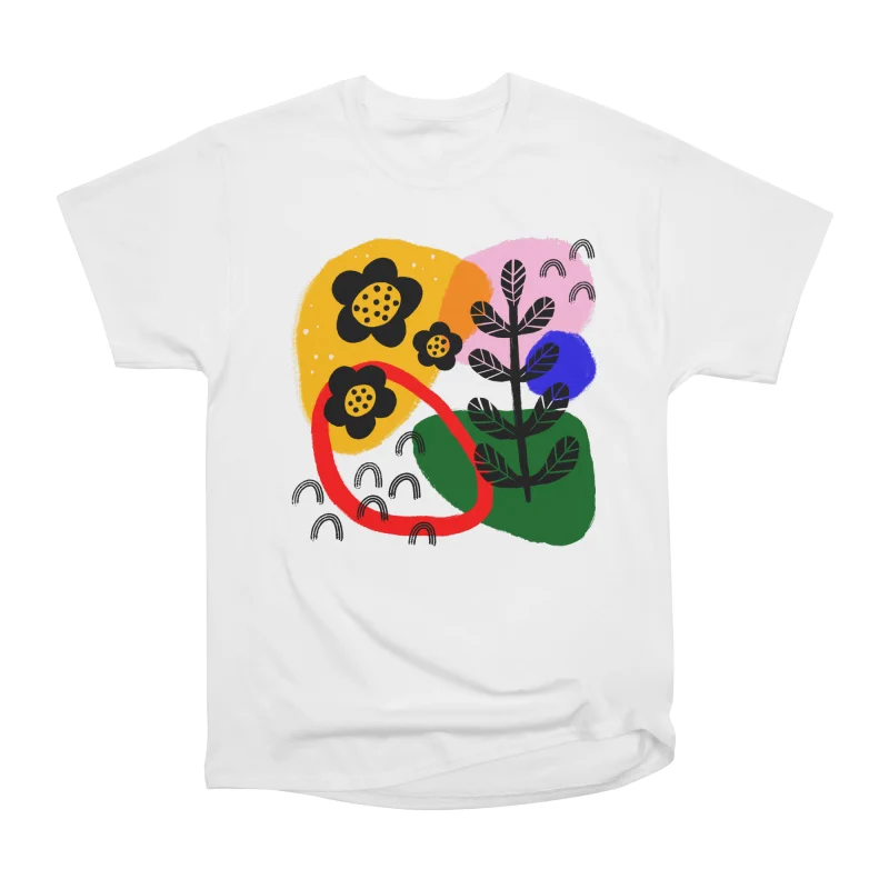 Abstract pattern with flowers Primary colors T-Shirt Tee Gift For Him ...
