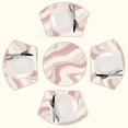thumbnail image 1 of Abstract pink wavy pattern art Round Table Placemats Set Of 5 Wedge Table Mats Washable Heat Resistant Place Mat For Dining Table Kitchen Farmhouse Restaurant, 1 of 6