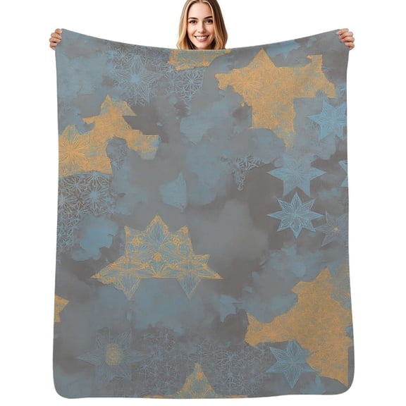 Abstract star pattern design Flannel Blanket Warm Soft Bedding Throws Winter Camping Chair Sofa Bed