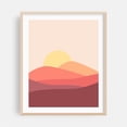 thumbnail image 1 of Abstract sunrise - Illustration Abstract Minimalist Sunset Pastel Desert Boho Modern Art Oak Framed Wall Art Print 12 x 16 inches, 1 of 1
