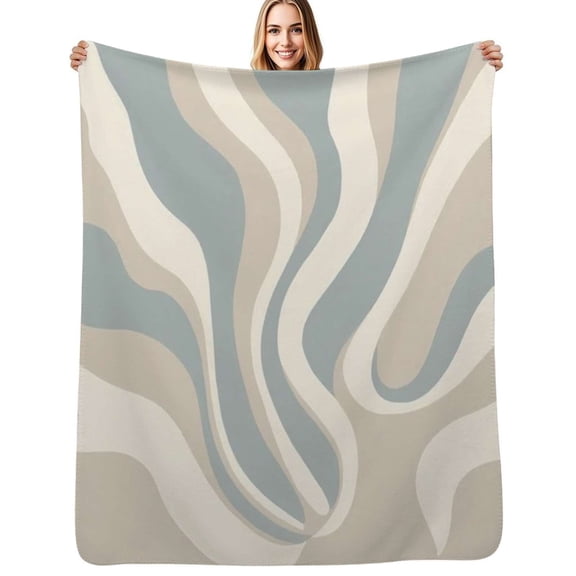 Abstract swirling pastel design Flannel Blanket Warm Soft Bedding Throws Winter Camping Chair Sofa Bed