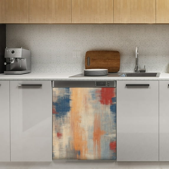 Abstract textured muted colors Dishwasher Magnet Cover Decorative Sticker for Home Cabinet Kitchen 23" x26"