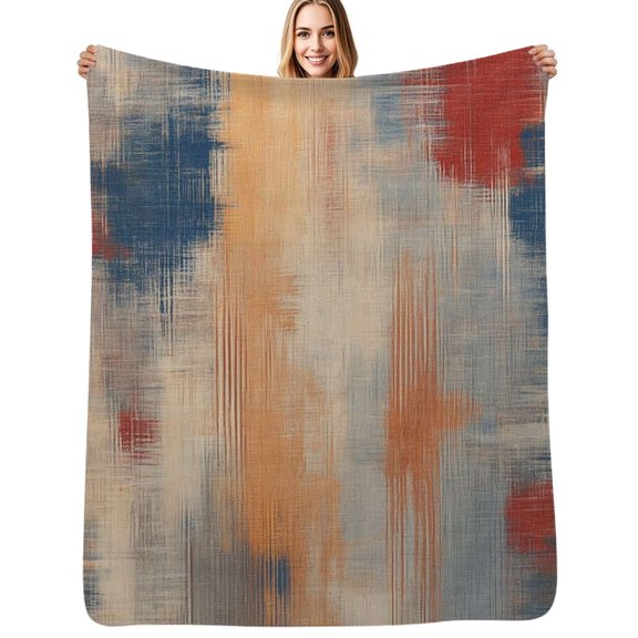 Abstract textured muted colors Flannel Blankets Soft Warm Throw Blanket Autumn Camping Bedroom Aesthetic Bedspread