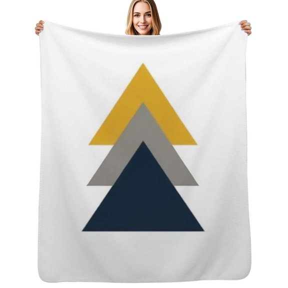 Abstract triangles geometric art print Flannel Blankets Soft Warm Throw Blanket Autumn Camping Bedroom Aesthetic Bedspread