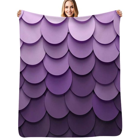 Abstract vector purple disc Flannel Blankets Soft Throw Blanket Winter Travel Office Outdoor Bedspread