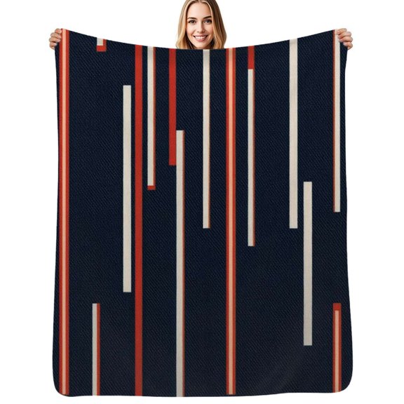Abstract vertical striped fabric Flannel Blanket Warm Soft Bedding Throws Winter Camping Chair Sofa Bed