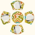 thumbnail image 1 of Abstract wavy colorful design Round Table Placemats Set Of 5 Wedge Table Mats Washable Heat Resistant Place Mat For Dining Table Kitchen Farmhouse Restaurant, 1 of 6