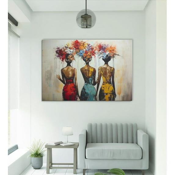 Abstract women with colored heads, Woman Art, Abstract Woman Poster, Modern home decor, Wall Art Prints, Wallhanging, Wall Art, Size 24x36 UNFFRAMED F03.1.8l1578