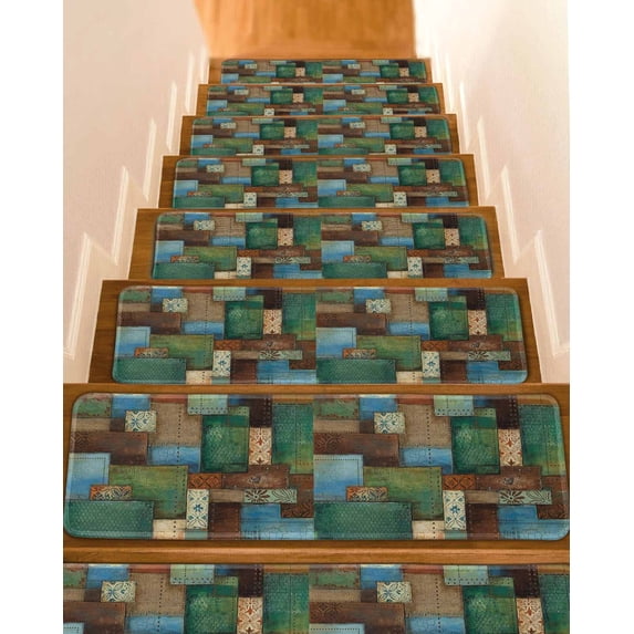 Abstraction Art Stair Treads Watercolors Flowers Minimalist Lines ...