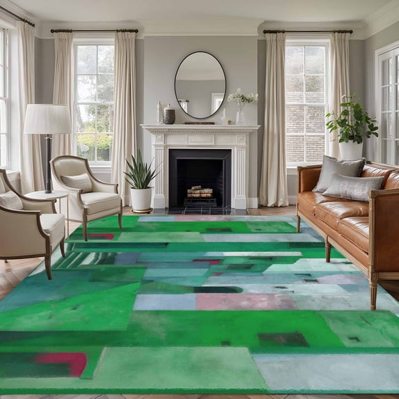 Abstracts Art 5'x7' Rug for Living Room Sofa and Coffee Table Layout ...