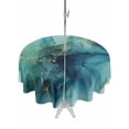 Abstracts Marble Round Outdoor Tablecloth with Umbrella Hole Teal Green ...