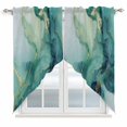 thumbnail image 1 of Abstracts Marble Swag Valances for Windows 2 Pack Teal Green Ombre Stone Glod Crack Texture Swag Kitchen Curtains 36 Inches Long Rod Pocket Short Window Treatment for Kitchen Bathroom 36"x36", 1 of 9