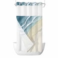 thumbnail image 1 of Abstracts Sandy Beach No Hook Shower Curtain with Snap in Liner Grey Blue Beige Gradient Ocean Wave Waterproof Bathroom Shower Curtain with See Through Top Window for Bathtub 54" x 78", 1 of 9