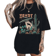 thumbnail image 1 of Absurd Western UFO Cactus Shirts Black S-5XL Whimsical Sci Fi Western Art Print Tshirt Graphic Tees Tops, 1 of 5