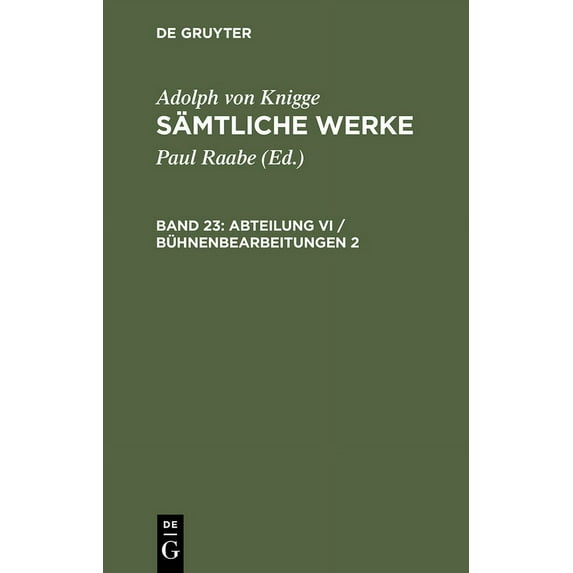 Abteilung VI / Bühnenbearbeitungen 2, (Hardcover)