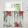 thumbnail image 1 of Abtel Cafe Tier Kitchen Valance Short Curtain Christmas Window Treatments Xmas Window Drapes Rod Pocket Curtain Panel F 2pc-Tier Curtain: W:27.5''x H:36'', 1 of 1