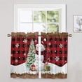 thumbnail image 1 of Abtel Kitchen Valance Cafe Tier Short Curtain Christmas Window Treatments Xmas Window Drapes Rod Pocket Curtain Panel H 2pc-Tier Curtain: W:27.5''x H:24'', 1 of 1