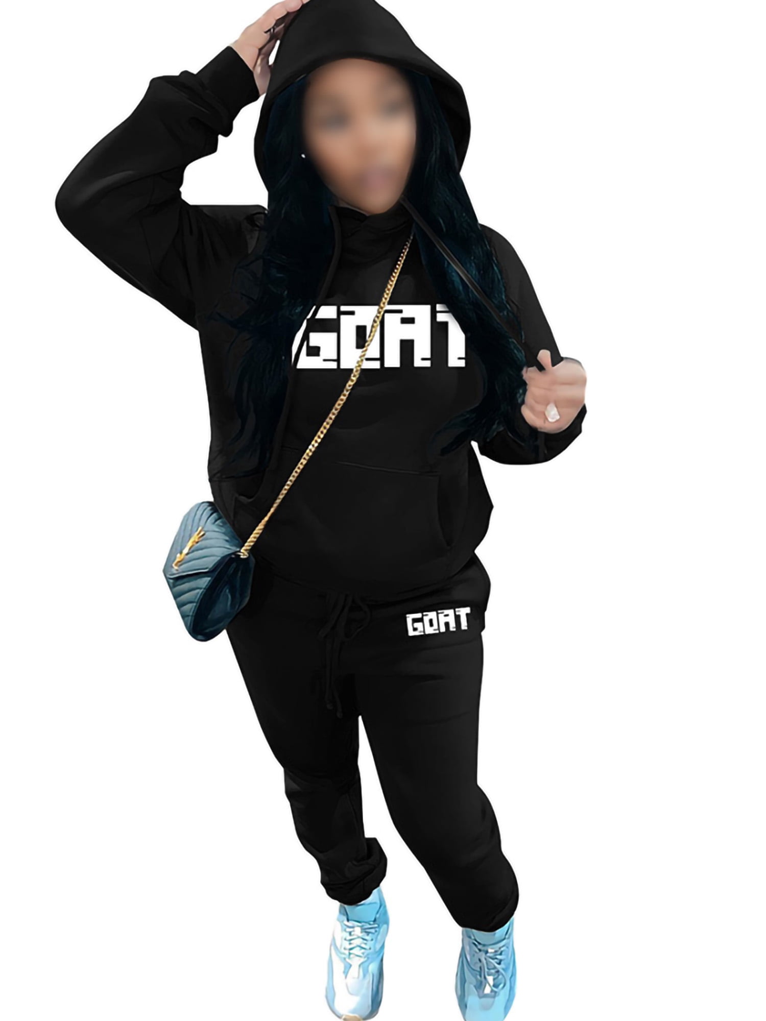 Abtel Women 2 Piece Outfit Hoodies Jogger Set Loose Fit Sweatsuits Ladies Beam Foot Jogging