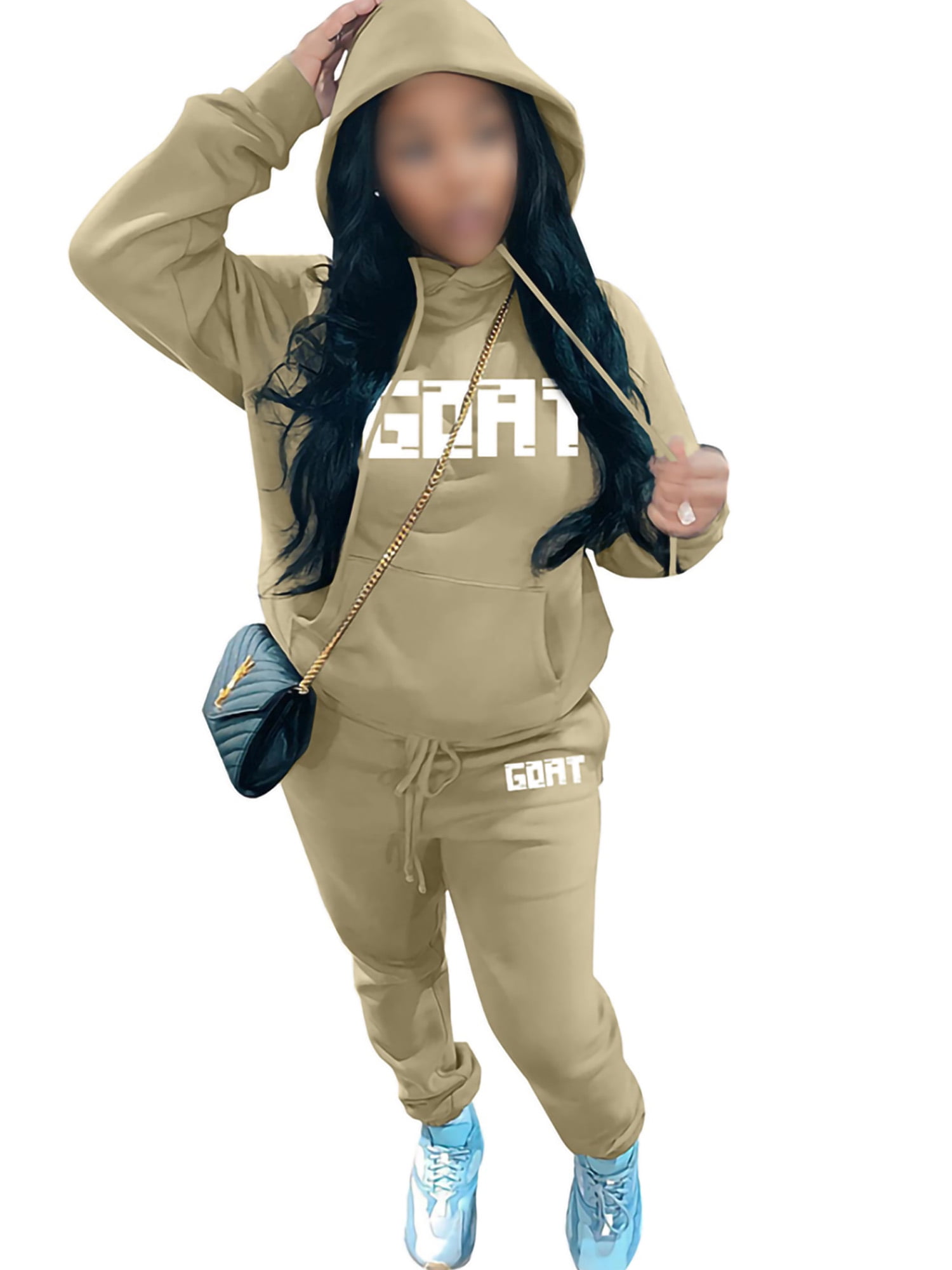 Abtel Women 2 Piece Outfit Hoodies Jogger Set Loose Fit Sweatsuits Ladies Beam Foot Jogging