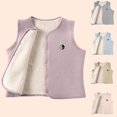 thumbnail image 1 of Abtuhar Boys and Girls Fall Winter Hood‑free Casual Outer Vests Print Fleece‑lined Button‑up Coat for 3‑15 Years, 1 of 5