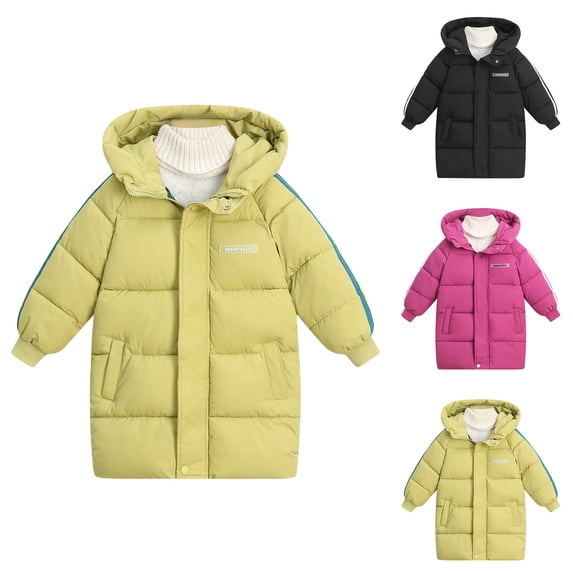 Abtuhar Children Fall Winter Hooded Casual Outerwear and Jackets Thick Down‑alternative Padded Hooded Coat