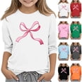 thumbnail image 1 of Abtuhar Fall Crew Neck 3/4 Sleeve Tops for Boys and Girls Print Casual Everyday Wear Tops for 3-14 Years, 1 of 5