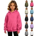 thumbnail image 1 of Abtuhar Fall Winter Hooded Sweatshirt Pullover for Girls Solid Long Sleeve Tops with Pockets Thumb Hole Style, 1 of 5