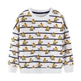 thumbnail image 1 of Abtuhar Fall Winter Sweatshirt for Children Crew Neck Vehicle Stripe Print Pullover Long Sleeve for 2-8 Years, 1 of 4