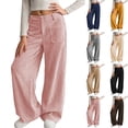 thumbnail image 1 of Abtuhar Pants for Girls Fall Winter Solid Corduroy Loose Straight Cut Casual Outer Wear Trousers 7‑16 Years, 1 of 5