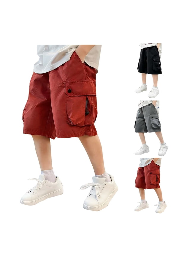 Girls Summer Full Length Pants Solid Color Linen Like Wide Leg Pocket Kids