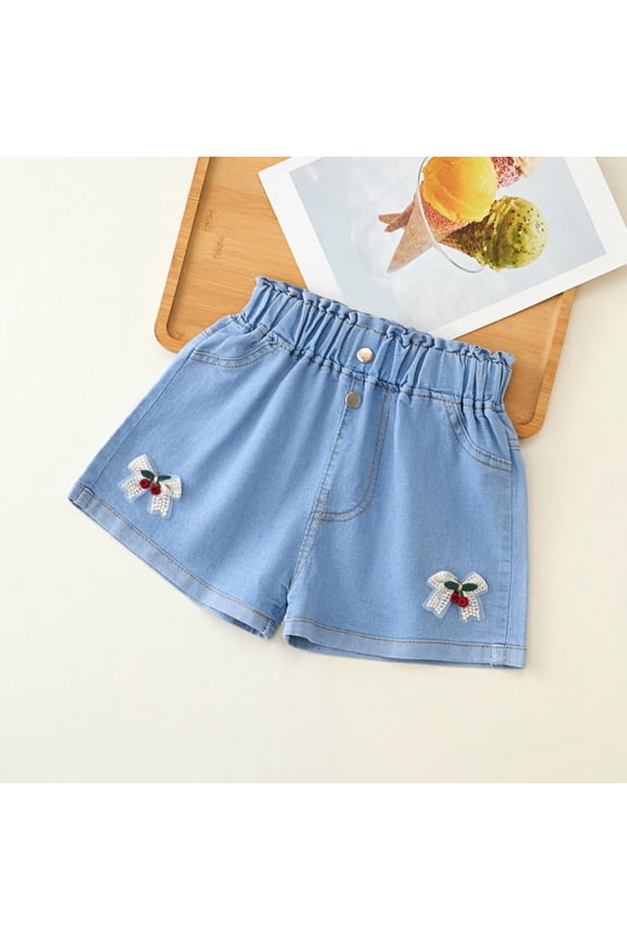 Girls Summer Full Length Pants Solid Color Style Air Conditioning Pants Kids