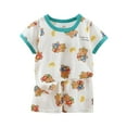 thumbnail image 1 of Abtuhar Kids 6 Months-6 Years Summer Outfits Print Short Sleeve Tops Elastic Waist Shorts, 1 of 4