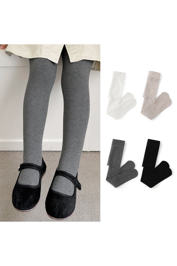 Kids Girls Fall Pants Solid Thick Knit Dance Footed Bottoming Trousers