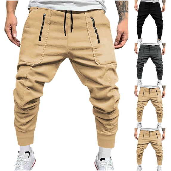 Abtuhar Man Summer Pocket Drawstring Casual Pocket Work Pants,Dark Gray,XXL