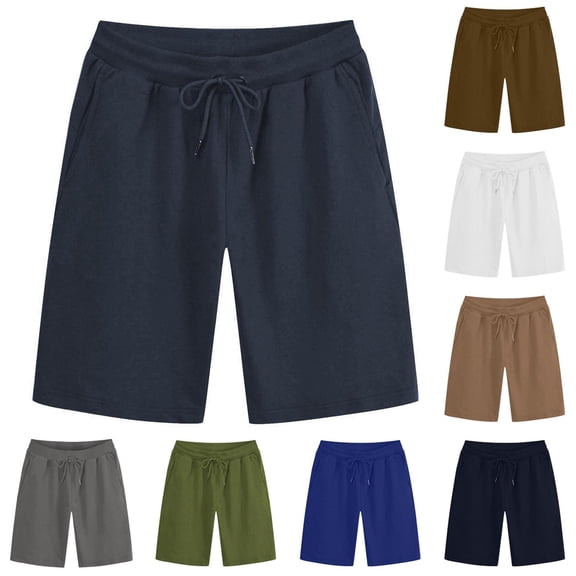 Abtuhar Man Summer Solid Leisure Loose Breathable Beach Shorts,Dark Blue,XXXL