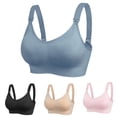 thumbnail image 1 of Abtuhar Maternity Everyday Solid Comfortable Breathable Wireless Front Buckle Pregnancy Nursing Bras with Support,Blue,M, 1 of 5