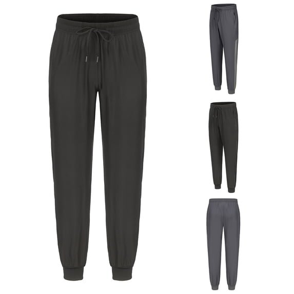 Abtuhar Men Casual Fashion Sports Dry Breathable Side Pocket Low Waist Sweatpants,Black,L