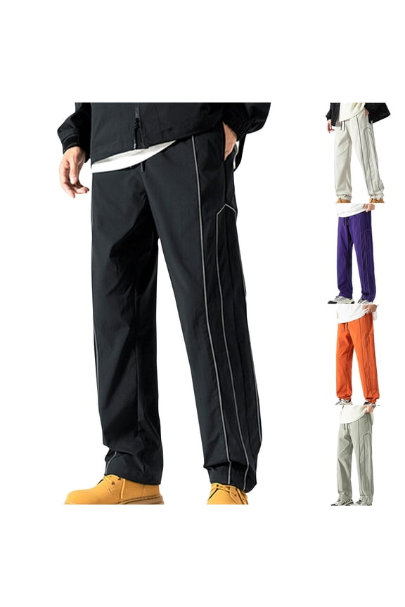 Men Outdoors Fashion Water Proofing Solid Casual Elastic Waist Pocket Cargo Pants,White,XL