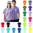 thumbnail image 1 of Abtuhar Men Solid Stretch Dry Breathable Crewneck Short Sleeve Workout Tops, 1 of 5