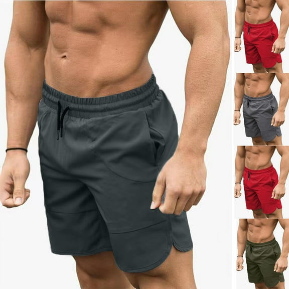 Abtuhar Men Summer Fashion Casual Pocket Elastic Waist Gym Shorts,Green,XXL