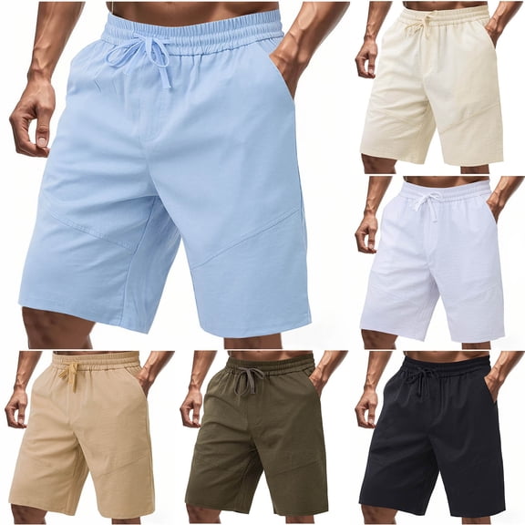 Abtuhar Mens Casual Fashion Solid Oversized Pocket Beach Shorts,Khaki,XL