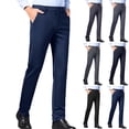 thumbnail image 1 of Abtuhar Mens Casual High Elasticity Wrinkle Resilient Business Formal Dress Pants,Dark Gray,40, 1 of 5