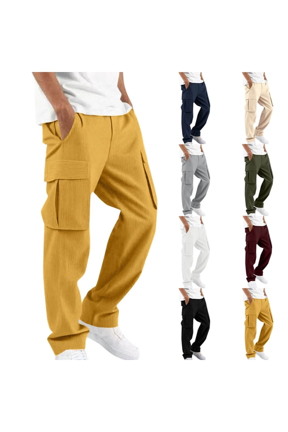 Mens Casual Outdoor Sport Pocket Solid Elastic Waist Cargo Pants,Gray,XXXL