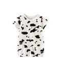 thumbnail image 1 of Abtuhar Rompers Boys And Girls Print Short Sleeve Brief Length Jumpsuit Outfit for 0‑12 Months, 1 of 3