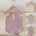 thumbnail image 1 of Abtuhar Newborn Summer Solid Sleeveless Tank Rompers Bodysuits 0-12M, 1 of 5