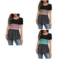 thumbnail image 1 of Abtuhar Pregnancy Maternity Summer Tops for Women,Maternity Nursing Short Sleeve Shirts for Breastfeeding Solid Round Neck Casual Blouses,Green,S, 1 of 5