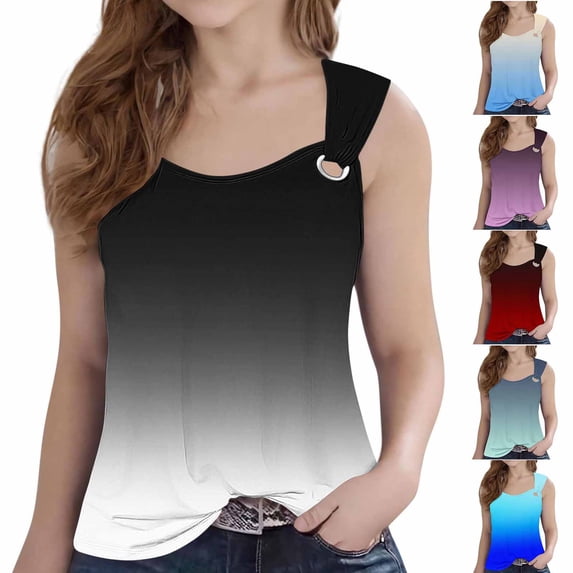 Abtuhar Summer Tank Tops for Kids Girls Print Spaghetti Strap Crew Neck Tops for 5-14 Years