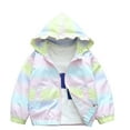 thumbnail image 1 of Abtuhar Toddler Girls Fall Winter Hooded Casual Outerwear and Jackets Gradient Butterfly‑print Zip‑up Casual Coat, 1 of 4